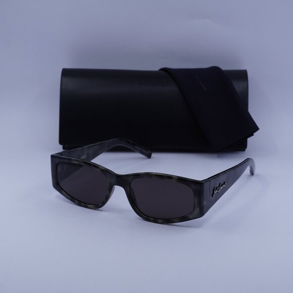 Saint Laurent SL329 004 Rectangle Sunglasses - Grey Havana/Black - Picture 1 of 10